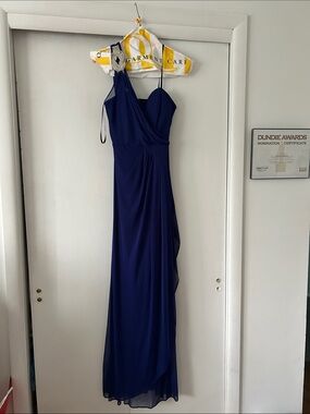 Xscape One-Shoulder Royal Blue Evening Gown